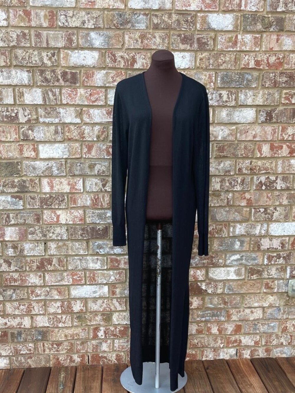 Karen Millen Women's Maxi Long Sleeve Open-front Knit Duster Cardigan Size M